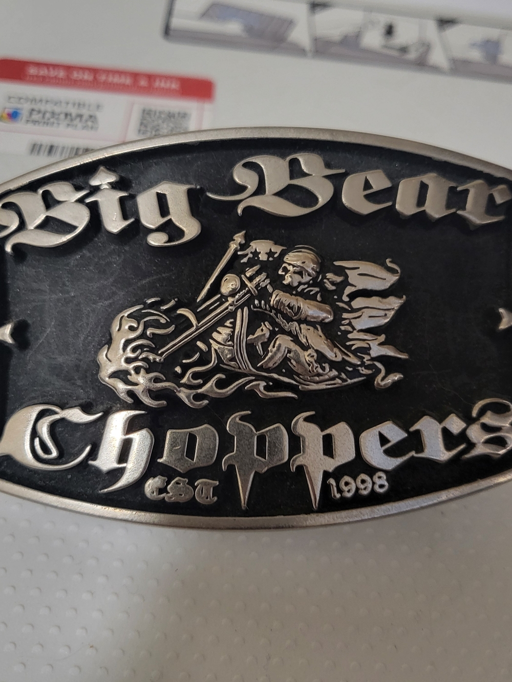 Black & Silver Motorcycle Belt Buckle